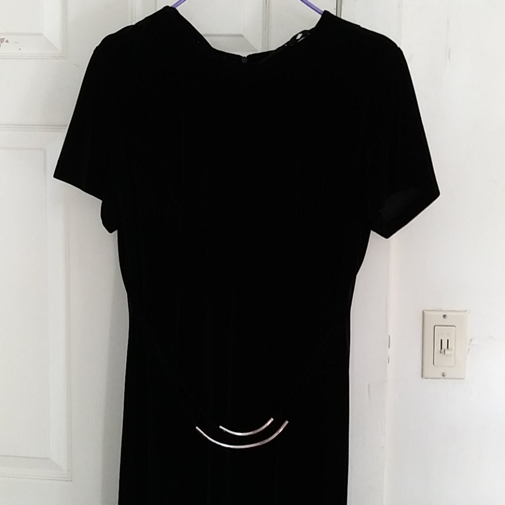 Black velvet cocktail dress